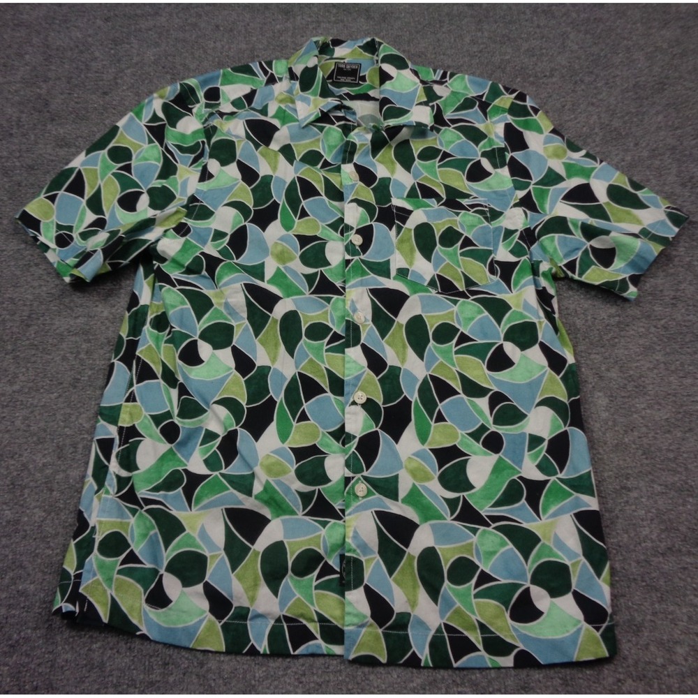 Todd Snyder Shirt Mens S Green Kaleidoscope Button Up Short Sleeve Lightweight